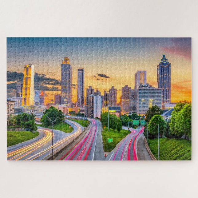 Puzzle Sunrise Cityscape Building Atlanta Georgia Travel (Horizontal)
