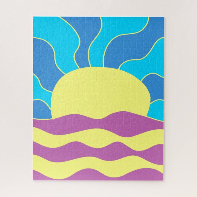 Puzzle Sunrise et Waves Art Abstrait (Vertical)