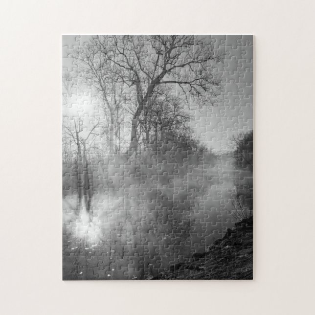 Puzzle Sunrise matinale de Foggy River (Vertical)