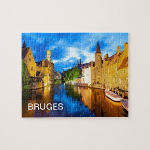 Puzzle Sunset à Bruges. Belgique