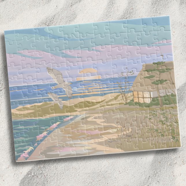 Puzzle Sunset Beach été (Pastel Summer Sunset Beach Jigsaw Puzzle)