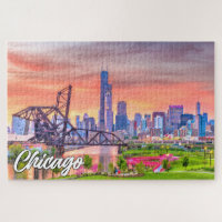 Sunset Over Chicago, Illinois, États-Unis