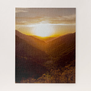 Puzzle Sunset Over Mountains