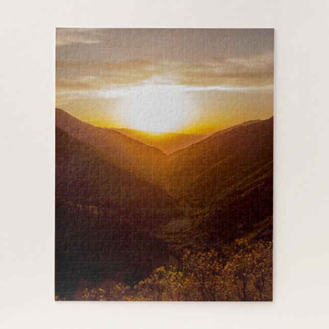 Puzzle Sunset Over Mountains (Vertical)