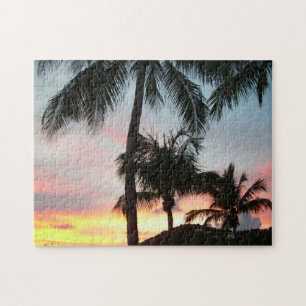 Puzzle Sunset Palms Tropical Paysage Photographie