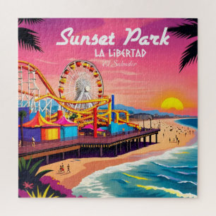 Puzzle Sunset Park El Salvador Voyage Vintage Retro