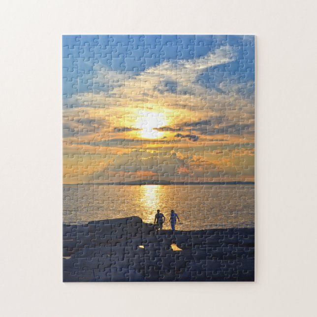 Puzzle Sunset Peggy's Island Nouvelle-Écosse. (Vertical)