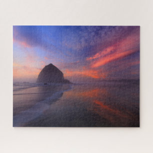 Puzzle Sunset Reflection de Haystack Rock à Cannon Beach