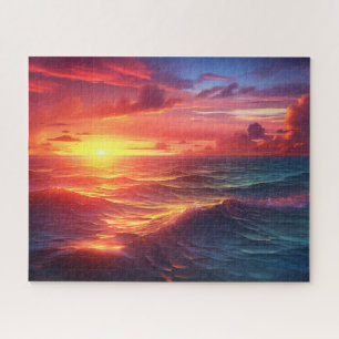 Puzzle Sunset Sunrise Sunrise Sundown Ocean Waves Nature