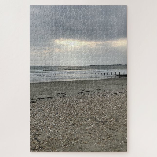 Puzzle Sunset West Witter Beach Chichester Sussex UK (Vertical)