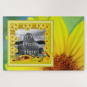 Puzzle Sunshine Yellow Sunflower Photo Frame