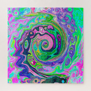 Puzzle Super Abstrait Aqua et Navy Lava Swirl