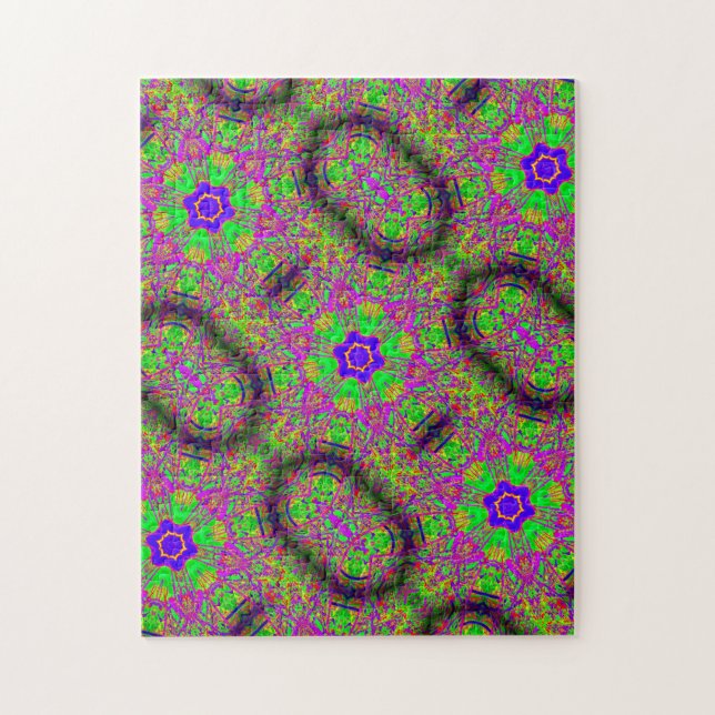 Puzzle super bleu étoiles violet vert (Vertical)