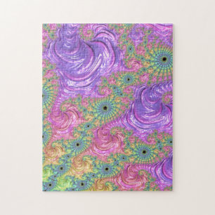 Puzzle Super Trippy Boho Jewel Tone arc-en-ciel Fractal