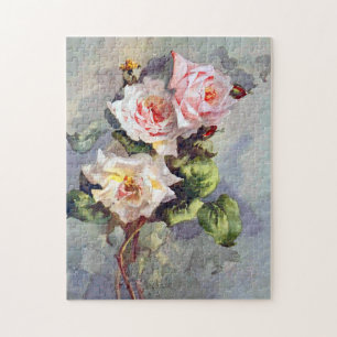 Puzzle Superbe Elégante Roses Rose Aquarelle Peinture