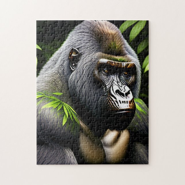 Puzzle Superbe Gorille Argent - Jungle King (Vertical)
