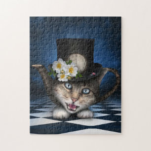 Puzzle Superbe théière du Chapelier Fou Chat Design Fanta