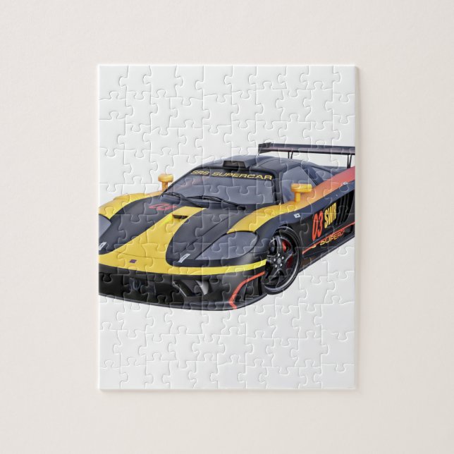 Puzzle Supercar en noir et jaune (Vertical)