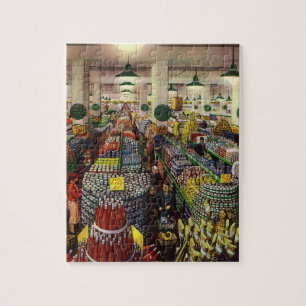 Puzzle Supermarché vintage pour les entreprises, nourritu
