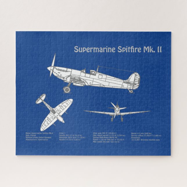 Puzzle Supermarine Spitfire - Plan d'avion ABD (Horizontal)