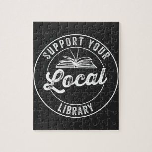 Puzzle support your local librarY Square Sticker T-Shirt
