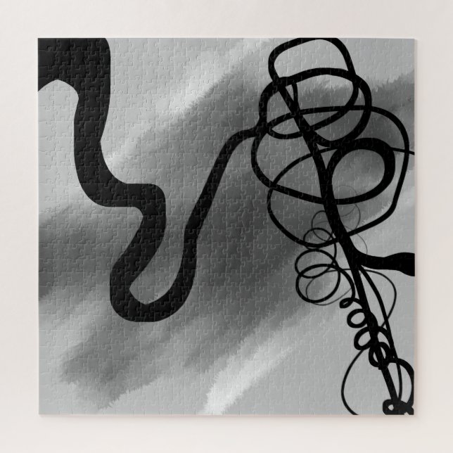 Puzzle Sur la grille : Abstrait noir et gris (Vertical)