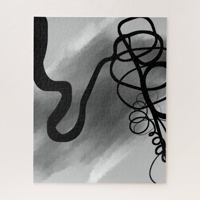 Puzzle Sur la grille : Abstrait noir et gris (Vertical)