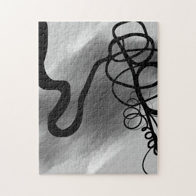 Puzzle Sur la grille : Abstrait noir et gris (Vertical)