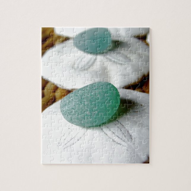 Puzzle Sur le verre turquoise de mer de sable (Vertical)