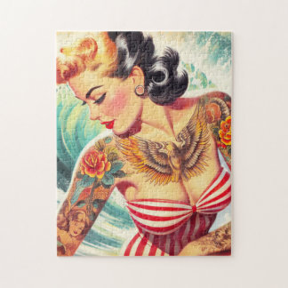Puzzle Surf Beach Pin-up
