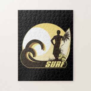 Puzzle Surfer de coucher du soleil