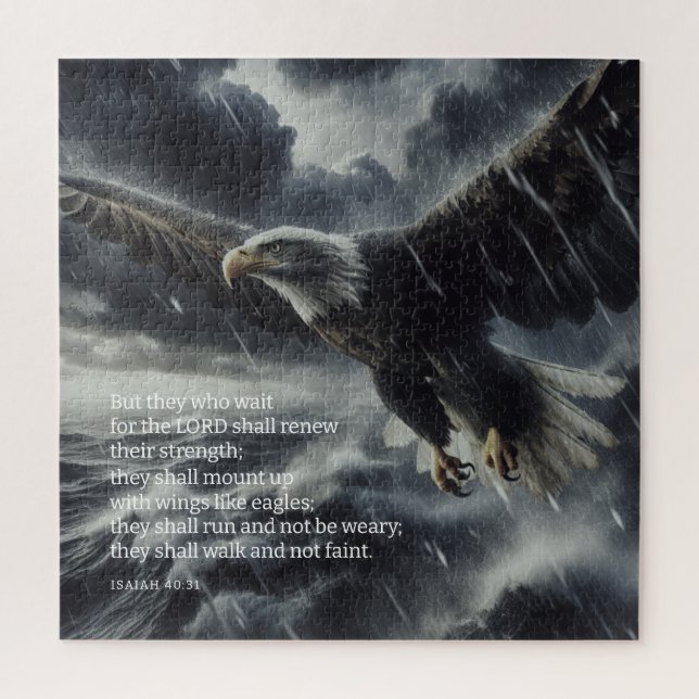 Puzzle Surmonter La Tempête Ésaïe 40:31 (Vertical)