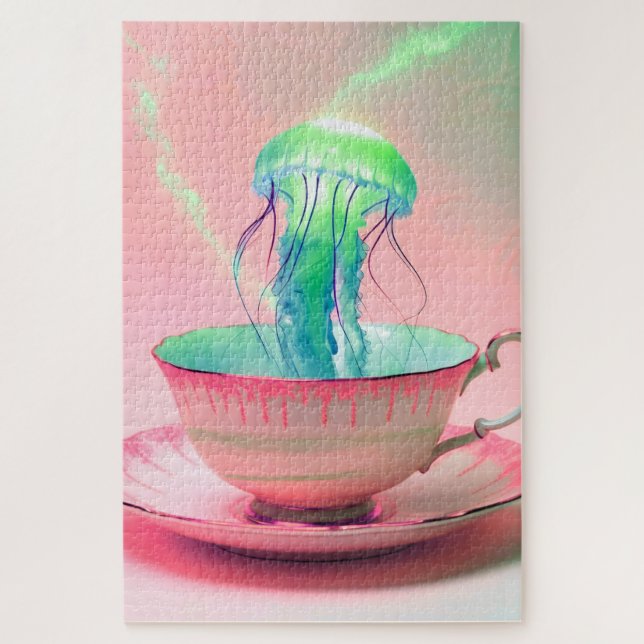 Puzzle Surreal Jellyfish in Teacup (Vertical)