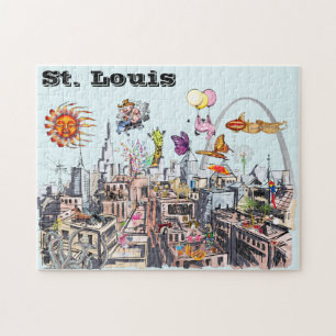 Puzzle Surreal Pop Art Busy Ville de St Louis