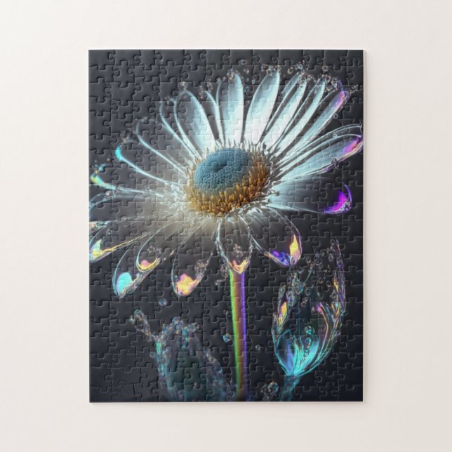 Puzzle Surrealistic Fantasy Colorful Crystal Flower (Vertical)