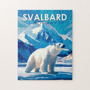 Puzzle Svalbard Norvège Ours polaire Voyage Art Vintage
