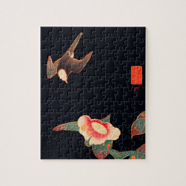 Puzzle Swallow and Camellia (1900) par Ito Jakuchu (Vertical)