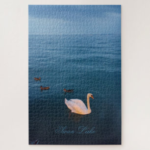 Puzzle Swan Lake Voir la photographie Texte personnalisé 