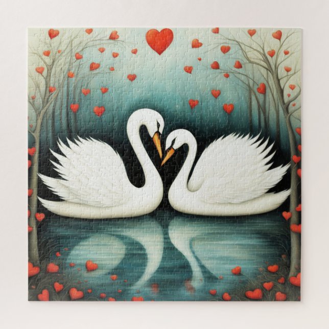 Puzzle Swan Love 2 (Vertical)
