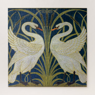 Puzzle Swan, Rush et Iris par Walter Crane