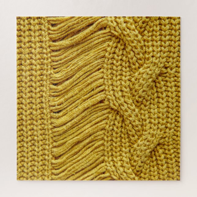 Puzzle Sweater jaune douillet : Arrière - plan texturé (Vertical)