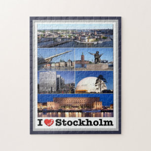 Puzzle Sweden - Stockholm - I Love -