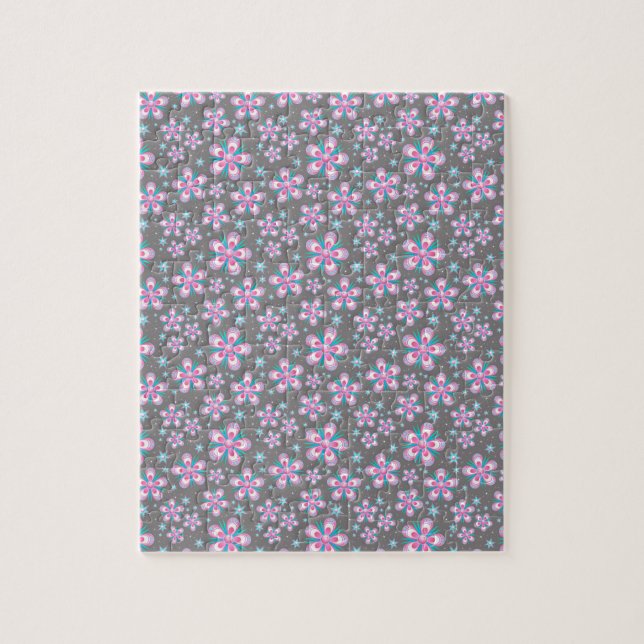 Puzzle Sweet Romantique Abstrait Fleurs roses Motif (Vertical)