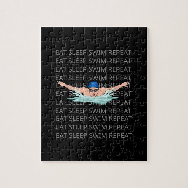 Puzzle Swimmer Love Funny Swimming Sport Boy (Vertical)