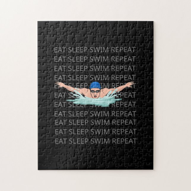 Puzzle Swimmer Love Funny Swimming Sport Boy (Vertical)