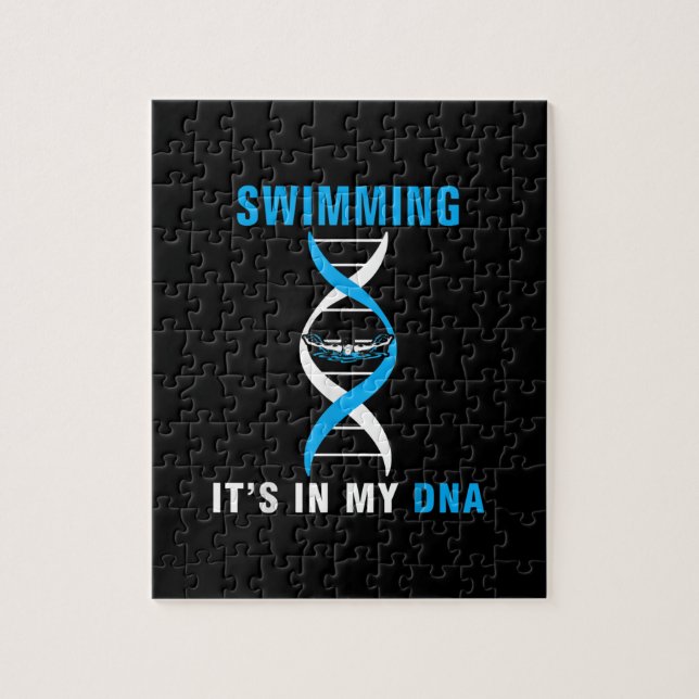 Puzzle Swimming Its In My DNA Funny Swimer Cool Love (Vertical)