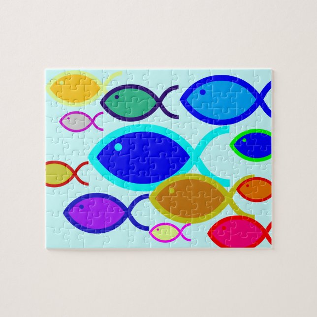 Puzzle Symbole chrétien de poissons - FORT ! (Horizontal)