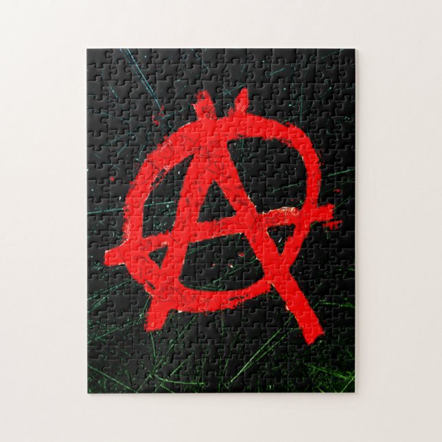Puzzle Symbole d'anarchie rouge grungy (Vertical)