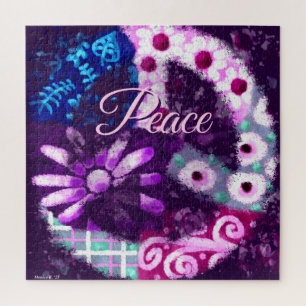 Puzzle SYMBOLE DE LA PAIX Abstraite Hippie Art personnali