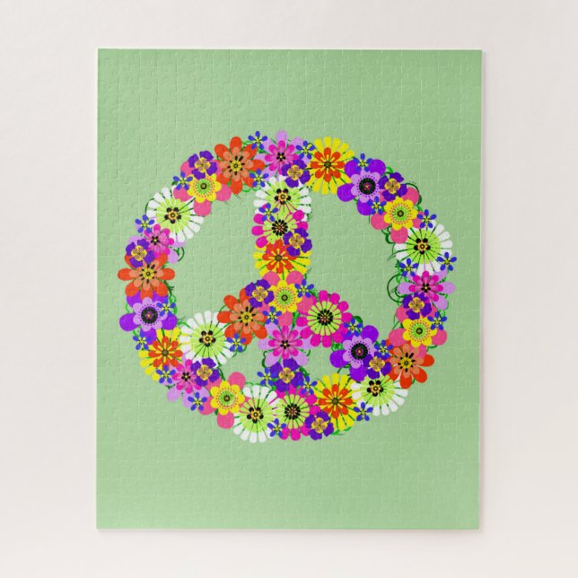 Puzzle SYMBOLE DE LA PAIX Floral (Vertical)